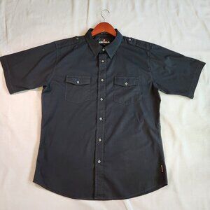 AirWalk Mens Dress shirt short sleeve Black size XLarge